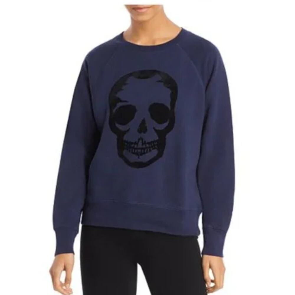 Zadig & Voltaire Upper Skull Felt Crewneck Sweatshirt Rust Size Large Grunge Emo - Picture 9 of 9